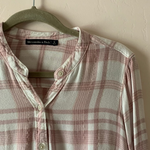 abercrombie & fitch pink plaid flowy top - s - Picture 2 of 3